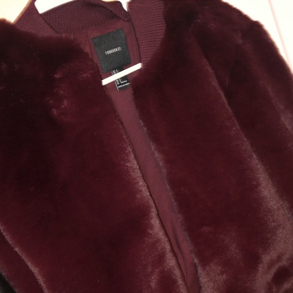 Maroon bomber jacket